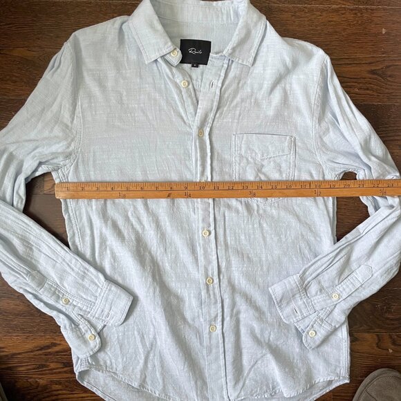 Rails Men's Wyatt Oxford 100% Cotton Shirt in Light Blue-Small - Picture 7 of 9